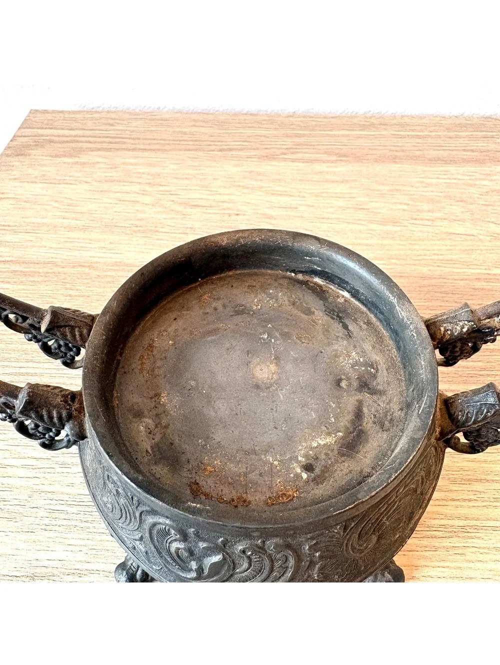 Antique Victorian Cauldron Shaped Candle Holder Halloween Decor Gothic Basket